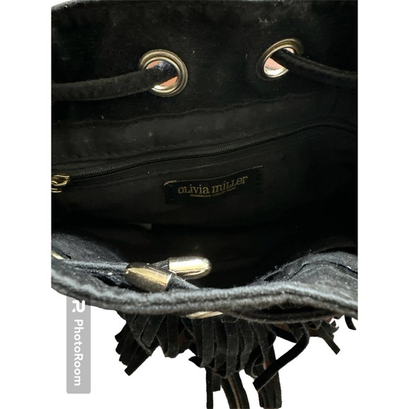 Olivia Miller Fringe Bucket /black Handbag Strap - Picture 3 of 4